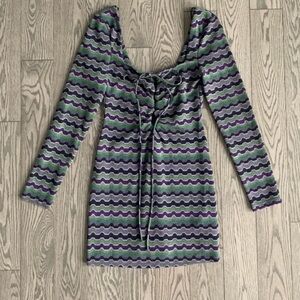 NWT Zara vintage pattern knit mini dress size S